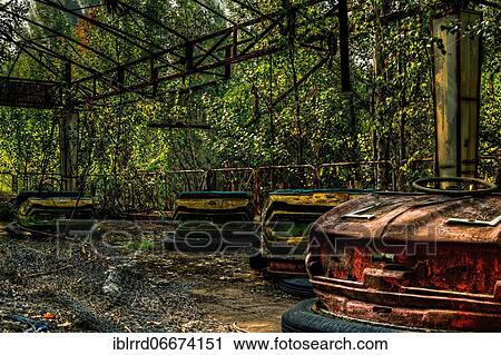 Dilapidated bumper car, fairground, Pripyat, Lost Place, Chernobyl exclusion zone, Ukraine, Europe View Large Photo Image Stock Image - Dilapidated bumper car, fairground, Pripyat, Lost Place, Chernobyl exclusion zone, Ukraine, Europe. Fotosearch