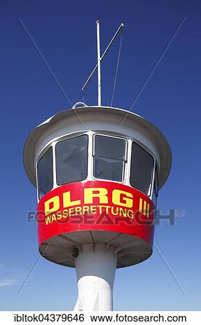 DLRG lifeguard tower, Lübeck-Travemünde, Schleswig-Holstein, Germany, Europe View Large Photo Image Stock Photograph - DLRG lifeguard tower, Lübeck-Travemünde, Schleswig-Holstein, Germany, Europe. Fotosearch