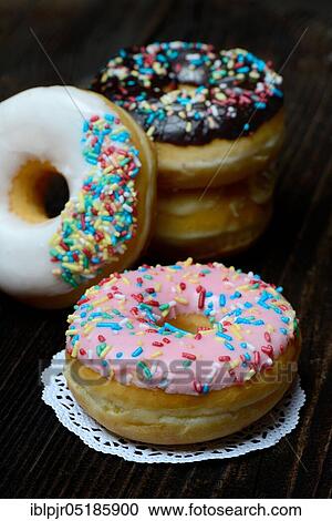 Donuts sugar icing, sugar glaze View Large Photo Image Stock Image - Donuts sugar icing, sugar glaze. Fotosearch