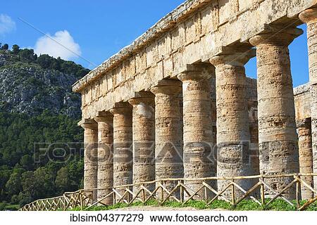 Doric temple of the Elymians, Segesta, Province of Trapani, Sicily, Italy, Europe View Large Photo Image Stock Photo - Doric temple of the Elymians, Segesta, Province of Trapani, Sicily, Italy, Europe. Fotosearch