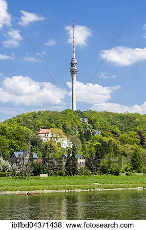 Dresden TV tower seen across the river Elbe, Dresden, Saxony, Germany, Europe View Large Photo Image Stock Photo - Dresden TV tower seen across the river Elbe, Dresden, Saxony, Germany, Europe. Fotosearch