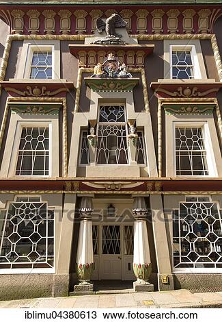Stock Image - Egyptian House, Chapel Street, Penzance, Cornwall, England. Fotosearch