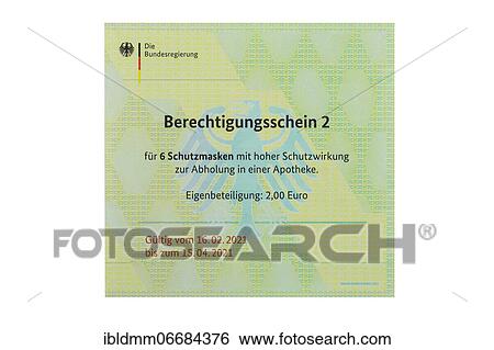 Eligibility certificate for discounted FFP2 masks issued by the Federal Government, Germany, Europe View Large Photo Image Stock Photograph - Eligibility certificate for discounted FFP2 masks issued by the Federal Government, Germany, Europe. Fotosearch