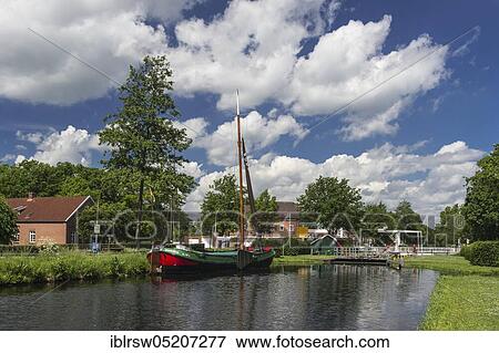 Elisabethfehn Canal, Fehnkanal, Elisabethfehn, Oldenburger Münsterland, Lower Saxony, Germany, Europe View Large Photo Image Stock Photo - Elisabethfehn Canal, Fehnkanal, Elisabethfehn, Oldenburger Münsterland, Lower Saxony, Germany, Europe. Fotosearch