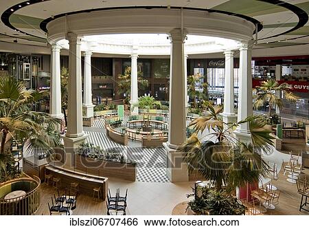 Empty gastronomy area in the Centro shopping centre, Coca Cola Oase, Oberhausen, Ruhr area, North Rhine-Westphalia, Germany, Europe View Large Photo Image Stock Photograph - Empty gastronomy area in the Centro shopping centre, Coca Cola Oase, Oberhausen, Ruhr area, North Rhine-Westphalia, Germany, Europe. Fotosearch