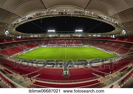 Stock Image - Empty stadium, overview, Mercedes-Benz Arena, Stuttgart, Baden-Württemberg, Germany, Europe. Fotosearch