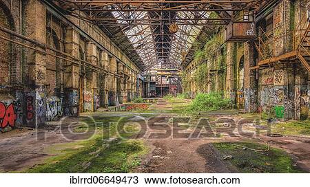 Stock Image - Engine Factory, Lost Place, Cologne, North Rhine-Westphalia, Germany, Europe. Fotosearch