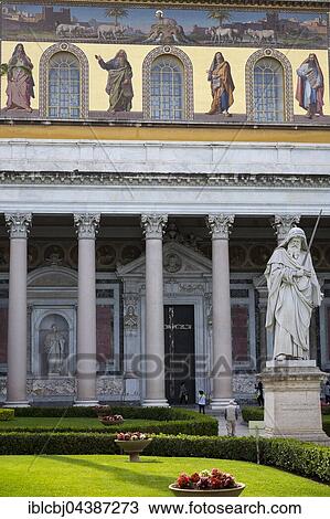 Stock Image - Exterior view, Papal Basilica of St. Paul, St. Paul's outside the Walls, Basilica di San Paolo fuori le Mura, Rome, Lazio, Italy, Europe. Fotosearch