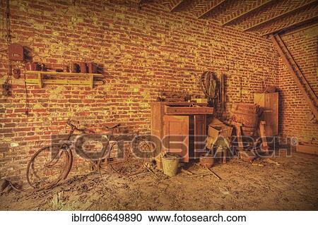 Stock Image - Farm, Lost Place, Belgium, Europe. Fotosearch