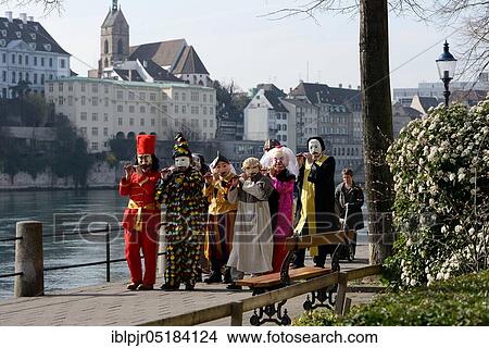 Picture - Fasnachts group with flutes, piccolos, Basel, Switzerland, Europe. Fotosearch
