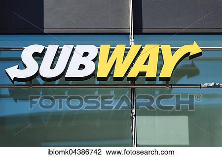 Stock Image - Fast food chain logo, Subway, Stuttgart, Baden-Württemberg, Germany, Europe. Fotosearch