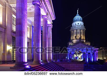 Festival of Lights, Concert Hall, French Cathedral, Gendarmenmarkt, Mitte, Berlin, Germany, Europe View Large Photo Image Stock Photo - Festival of Lights, Concert Hall, French Cathedral, Gendarmenmarkt, Mitte, Berlin, Germany, Europe. Fotosearch