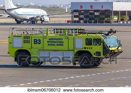 Stock Image - Fire Truck Cartagena Airport, Colombia, South America. Fotosearch