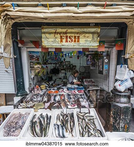 Fish stand, seafish on display, Mercado de Bolhão, Porto, Portugal, Europe View Large Photo Image Stock Photography - Fish stand, seafish on display, Mercado de Bolhão, Porto, Portugal, Europe. Fotosearch