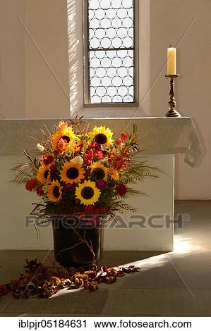 Flowers in vase, in honour of the Holy Trinity, Thanksgiving, harvest festival, altar, chapel in Hurden, Canton Schwyz, Switzerland, Europe View Large Photo Image Stock Image - Flowers in vase, in honour of the Holy Trinity, Thanksgiving, harvest festival, altar, chapel in Hurden, Canton Schwyz, Switzerland, Europe. Fotosearch