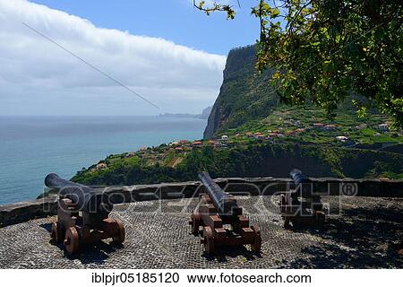 Fort with cannon and view of Faial and Eagle Rock, Miradouro do Fortim, Madeira, Portugal, Europe View Large Photo Image Stock Image - Fort with cannon and view of Faial and Eagle Rock, Miradouro do Fortim, Madeira, Portugal, Europe. Fotosearch