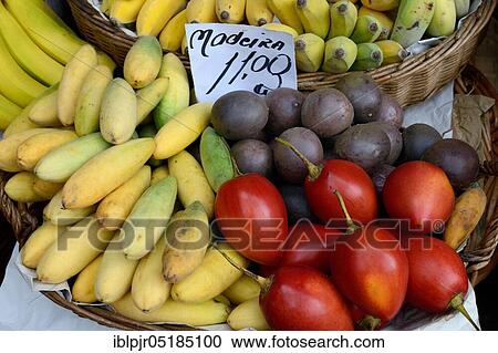 Fruit sales in the market hall of Funchal, Madeira, Portugal, Europe View Large Photo Image Stock Image - Fruit sales in the market hall of Funchal, Madeira, Portugal, Europe. Fotosearch