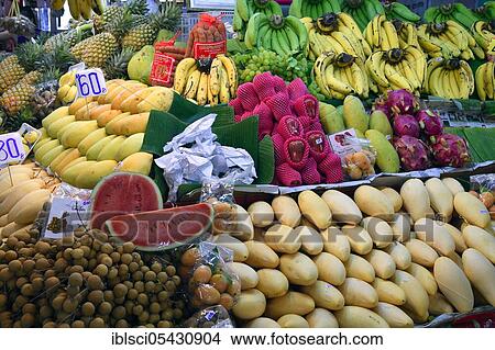 Fruit stall, Banzaan Fresh Market, Patong Beach, Phuket, Thailand, Asia View Large Photo Image Picture - Fruit stall, Banzaan Fresh Market, Patong Beach, Phuket, Thailand, Asia. Fotosearch