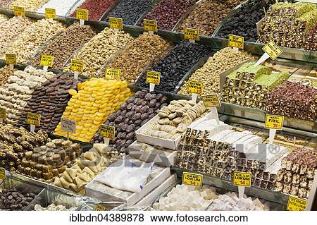 Fruits and nuts stall, Grand Bazaar, Istanbul, Turkey, Asia View Large Photo Image Stock Photo - Fruits and nuts stall, Grand Bazaar, Istanbul, Turkey, Asia. Fotosearch