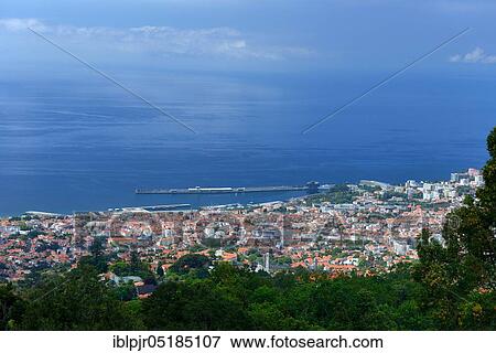 Funchal with port, Madeira, Portugal, Europe View Large Photo Image Stock Photo - Funchal with port, Madeira, Portugal, Europe. Fotosearch