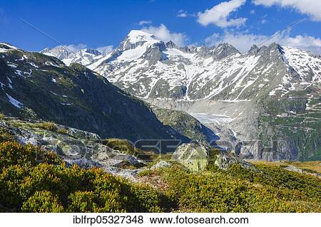 Stock Photo - Galenstock, 3586 m, Rhone Glacier, Uri, Switzerland, Europe. Fotosearch