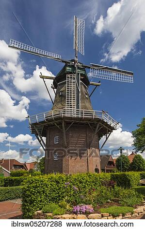 Gallery-Hollaender-Windmuehle, built 1870, Saterland, Oldenburger Münsterland, Lower Saxony, Germany, Europe View Large Photo Image Stock Photo - Gallery-Hollaender-Windmuehle, built 1870, Saterland, Oldenburger Münsterland, Lower Saxony, Germany, Europe. Fotosearch