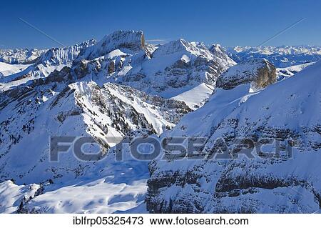 Stock Image - Gamsberg and Buendner Alps, Switzerland, Bündner Alps, Europe. Fotosearch