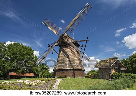 Stock Photo - Gehlenberg Windmill, Gehlenberg, Friesoythe, Oldenburger Münsterland, Lower Saxony, Germany, Europe. Fotosearch