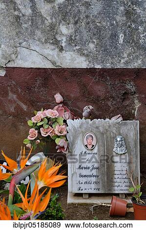 Gravestones in the cemetery of Sao Vicente, marble plaque, name plate, Madeira, Portugal, Europe View Large Photo Image Stock Photo - Gravestones in the cemetery of Sao Vicente, marble plaque, name plate, Madeira, Portugal, Europe. Fotosearch