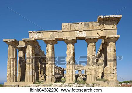 Stock Photo - Greek ancient Temple E, Archaeological Park Selinunte, Selinunte, Sicily, Italy, Europe. Fotosearch