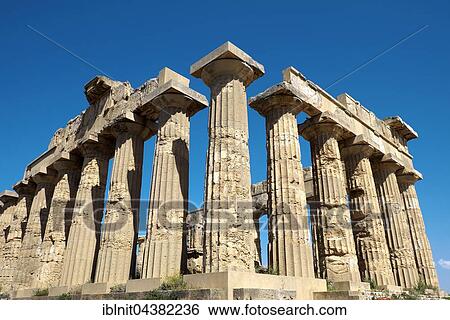Greek ancient Temple E, Archaeological Park Selinunte, Selinunte, Sicily, Italy, Europe View Large Photo Image Stock Photograph - Greek ancient Temple E, Archaeological Park Selinunte, Selinunte, Sicily, Italy, Europe. Fotosearch