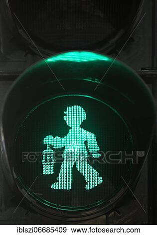 Green pedestrian traffic light man as miner with pit lamp, Castrop-Rauxel, Ruhr area, North Rhine-Westphalia, Germany, Europe View Large Photo Image Stock Photo - Green pedestrian traffic light man as miner with pit lamp, Castrop-Rauxel, Ruhr area, North Rhine-Westphalia, Germany, Europe. Fotosearch
