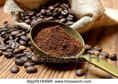 Ground coffee in Kelle View Large Photo Image Stock Photo - Ground coffee in Kelle. Fotosearch