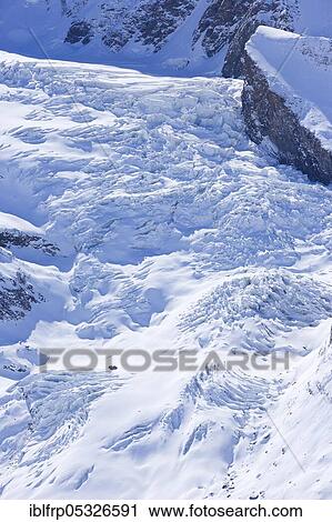 Stock Image - Haengengletscher, hanging glacier, Valais, Switzerland, Europe. Fotosearch