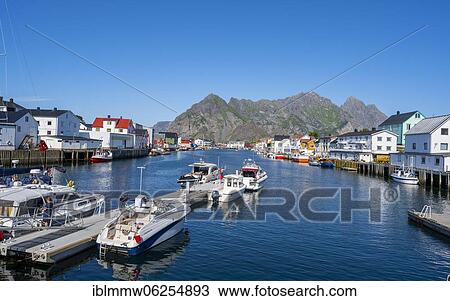 Harbour and houses, Henningsvær, Lofoten, Nordland, Norway, Europe View Large Photo Image Stock Image - Harbour and houses, Henningsvær, Lofoten, Nordland, Norway, Europe. Fotosearch