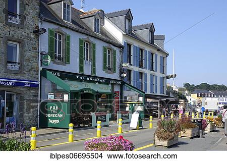 Harbour promenade with pub in Camaret-sur-Mer on the Crozon peninsula, Finistere Penn ar Bed department, Bretagne Breizh region, Atlantic coast, France, Europe View Large Photo Image Picture - Harbour promenade with pub in Camaret-sur-Mer on the Crozon peninsula, Finistere Penn ar Bed department, Bretagne Breizh region, Atlantic coast, France, Europe. Fotosearch
