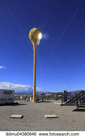 Stock Photograph - Heliostats reflecting sunrays to receiver tower, centre for exploration of solar energy, Plataforma Solar de Almería, Tabernas Desert, Almería Province, Andalusia, Spain, Europe. Fotosearch