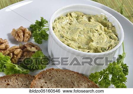 Herb butter with wild garlic (Allium ursinum) and parsley (Petroselinum crispum), herb butter View Large Photo Image Stock Photograph - Herb butter with wild garlic (Allium ursinum) and parsley (Petroselinum crispum), herb butter. Fotosearch
