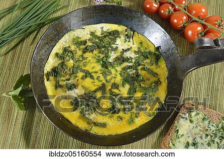 Herb omelette View Large Photo Image Picture - Herb omelette. Fotosearch