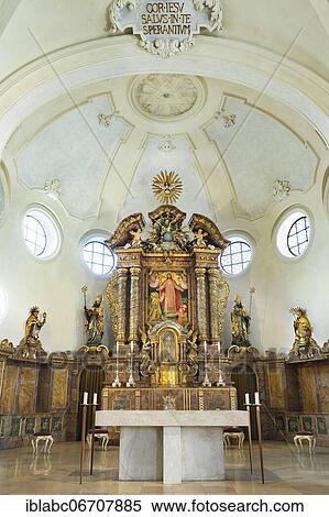 High Altar, Church of Saint Sylvester, Schwabing, Munich, Upper Bavaria, Bavaria, Germany, Europe View Large Photo Image Stock Photography - High Altar, Church of Saint Sylvester, Schwabing, Munich, Upper Bavaria, Bavaria, Germany, Europe. Fotosearch