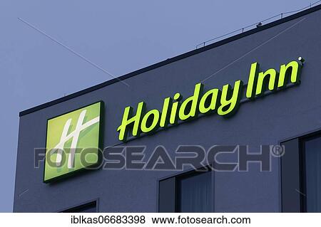Hotel Holiday Inn Toulouser Alle, illuminated logo on the building, Düsseldorf, North Rhine-Westphalia, Germany, Europe View Large Photo Image Stock Photo - Hotel Holiday Inn Toulouser Alle, illuminated logo on the building, Düsseldorf, North Rhine-Westphalia, Germany, Europe. Fotosearch