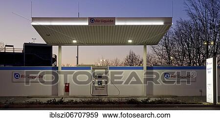 Hydrogen filling station, H2 filling station, Düsseldorf, North Rhine-Westphalia, Germany, Europe View Large Photo Image Stock Photo - Hydrogen filling station, H2 filling station, Düsseldorf, North Rhine-Westphalia, Germany, Europe. Fotosearch