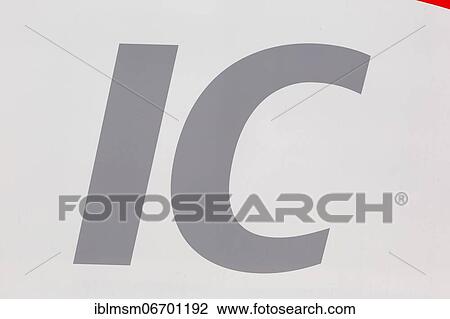 Stock Image - IC Intercity train logo in Stuttgart main station, Stuttgart, Germany, Europe. Fotosearch