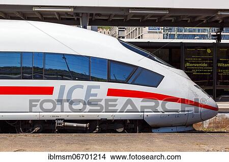 ICE 3 train multiple unit locomotive in Stuttgart main station, Stuttgart, Germany, Europe View Large Photo Image Picture - ICE 3 train multiple unit locomotive in Stuttgart main station, Stuttgart, Germany, Europe. Fotosearch