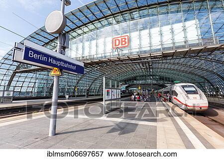 Stock Photo - ICE 4 train at Berlin central railway station Hbf station in Berlin, Germany, Europe. Fotosearch