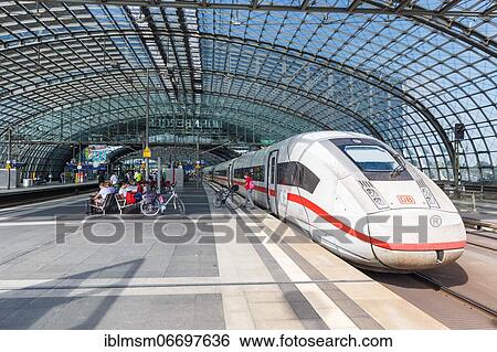 ICE 4 train at Berlin central railway station Hbf station in Berlin, Germany, Europe View Large Photo Image Stock Photograph - ICE 4 train at Berlin central railway station Hbf station in Berlin, Germany, Europe. Fotosearch