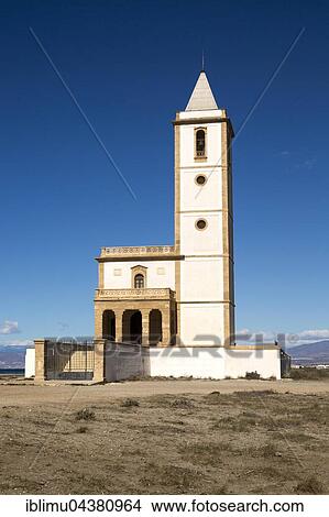Iglesia de Las Salinas church in the salinas, La Almadraba de Monteleva, Cabo de Gata-Níjar Natural Park, Nijar, Almería, Andalusia, Spain, Europe View Large Photo Image Picture - Iglesia de Las Salinas church in the salinas, La Almadraba de Monteleva, Cabo de Gata-Níjar Natural Park, Nijar, Almería, Andalusia, Spain, Europe. Fotosearch