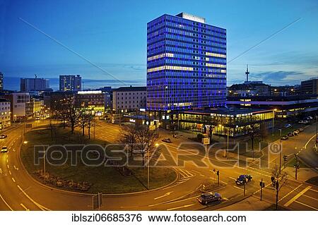 Illuminated Magna Tower in the evening, office high-rise in the Westviertel, Essen, Ruhr area, North Rhine-Westphalia, Germany, Europe View Large Photo Image Stock Photograph - Illuminated Magna Tower in the evening, office high-rise in the Westviertel, Essen, Ruhr area, North Rhine-Westphalia, Germany, Europe. Fotosearch
