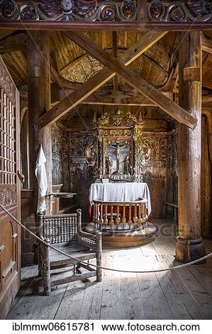 Interior and altar of the Urnes Stave Church, Romanesque church from ca. 1130, Celtic art with Viking traditions and Romanesque building forms, Vestland, Norway, Europe View Large Photo Image Stock Image - Interior and altar of the Urnes Stave Church, Romanesque church from ca. 1130, Celtic art with Viking traditions and Romanesque building forms, Vestland, Norway, Europe. Fotosearch