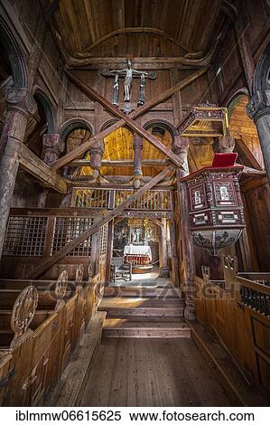 Interior and altar of the Urnes Stave Church, Romanesque church from ca. 1130, Celtic art with Viking traditions and Romanesque building forms, Vestland, Norway, Europe View Large Photo Image Stock Photography - Interior and altar of the Urnes Stave Church, Romanesque church from ca. 1130, Celtic art with Viking traditions and Romanesque building forms, Vestland, Norway, Europe. Fotosearch